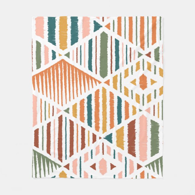 Ethnic Tribal Argyle Seamless Pattern Fleece Blanket (Front)