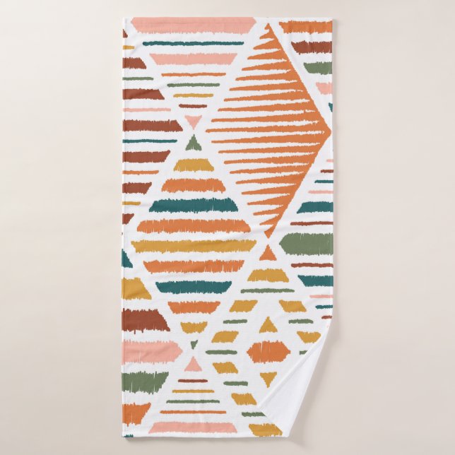Ethnic Tribal Argyle Seamless Pattern. Traditional Bath Towel (Bath Towel)