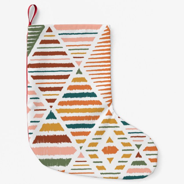 Ethnic Tribal Argyle Seamless Pattern. Traditional Small Christmas Stocking (Front)