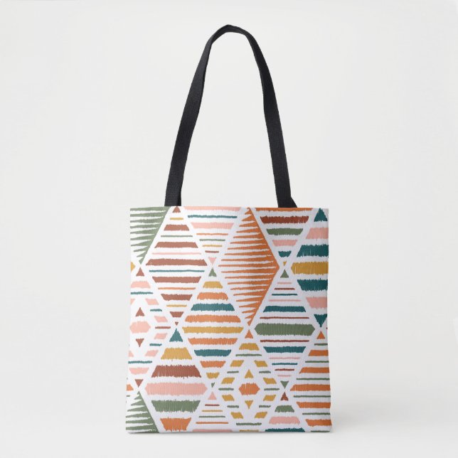 Ethnic Tribal Argyle Seamless Pattern. Traditional Tote Bag (Front)