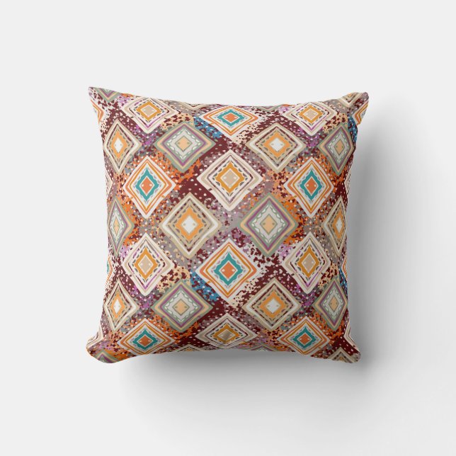 Ethnic tribal art, abstract geometry. cushion (Front)