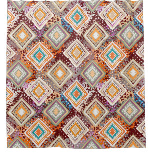 Ethnic tribal art, abstract geometry. shower curtain