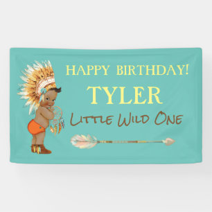 Ethnic Tribal Boy Headdress Native American Arrow Banner