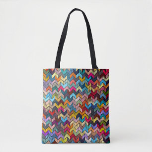 Ethnic Tribal Embroidered Geometric Tote Bag