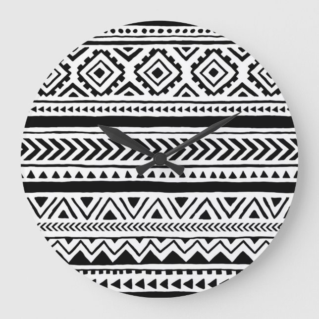 Ethnic Tribal: Handmade Pattern Large Clock (Front)