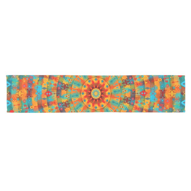 Ethnic Tribal Mandala #1 Short Table Runner (Horizontal)