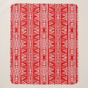 Ethnic Tribal Motifs Striped Pattern Sherpa Blanket