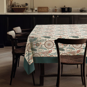Ethnic Tribal Native pastel dreamcatcher feathers Tablecloth