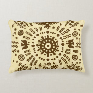 Ethnic tribal native prehistoric eagle solar symbo decorative cushion