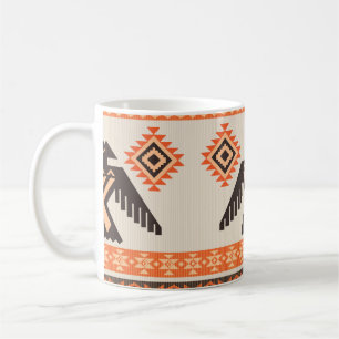 Ethnic tribal ornament with eagle coffee mug