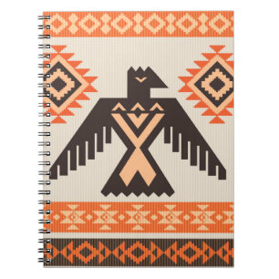 Ethnic tribal ornament with eagle notebook