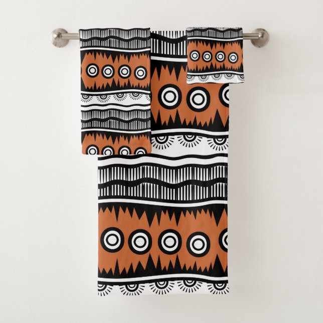 Ethnic Tribal Pattern Bath Towel Set (Insitu)
