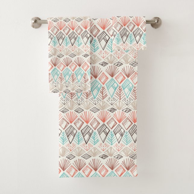 Ethnic Tribal Pattern Bath Towel Set (Insitu)