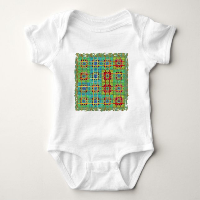 Ethnic tribal pattern.jpg baby bodysuit (Front)