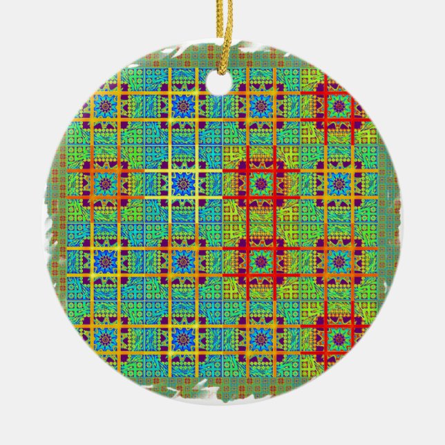Ethnic tribal pattern.jpg ceramic ornament (Front)