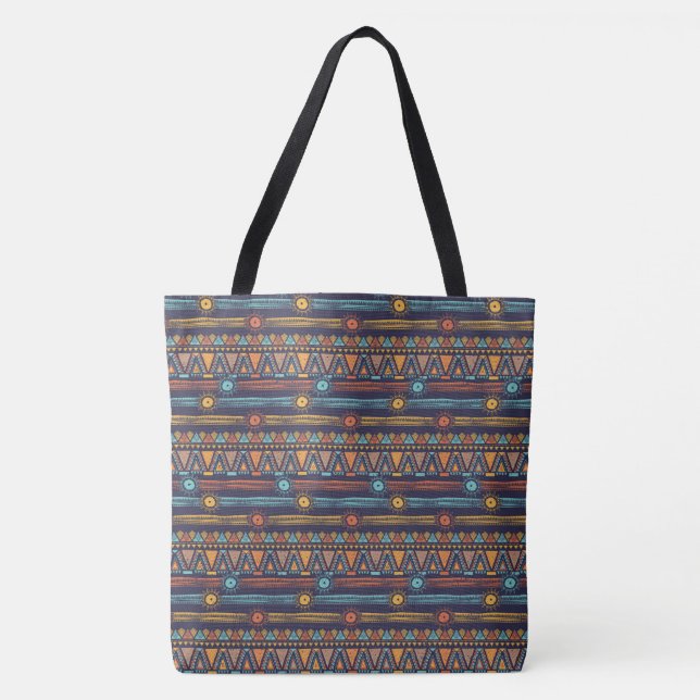Ethnic Tribal Pattern Tote Bag (Front)