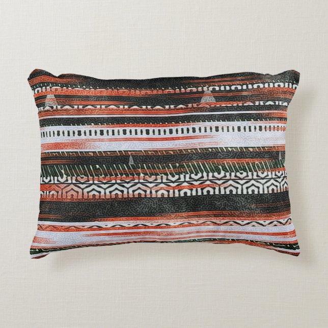 Ethnic tribal stripes: rug design. decorative cushion (Front)