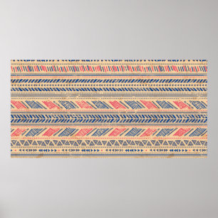 Ethnic tribal vintage seamless pattern poster