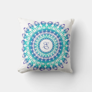 Ethnic turquoise Mandala Cushion