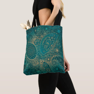 Ethnic turquoise Tote Bag