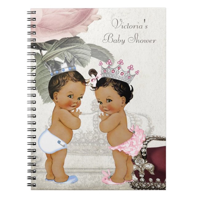 Ethnic Twin Prince and Princess Baby Shower Book (Front)