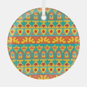 Ethnic Vintage Garden Seamless Background Glass Tree Decoration