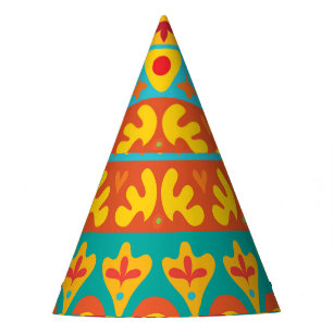 Ethnic Vintage Garden Seamless Background Party Hat