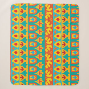Ethnic Vintage Garden Seamless Background Sherpa Blanket