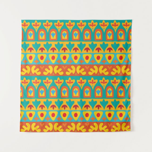 Ethnic Vintage Garden Seamless Background Tapestry (Front)