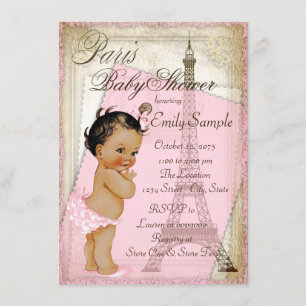 Ethnic Vintage Paris Baby Shower Invitation
