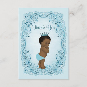Ethnic Vintage Prince Baby Shower Thank You Card