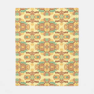 Ethnic Vintage Trend: Bohemian Seamless Tile Fleece Blanket