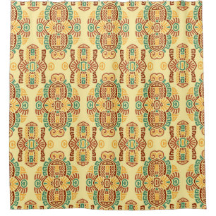 Ethnic Vintage Trend: Bohemian Seamless Tile Shower Curtain