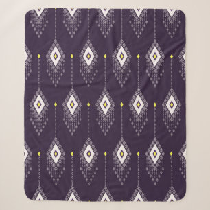 Ethnic with rhombus geometric shape seamless patte sherpa blanket