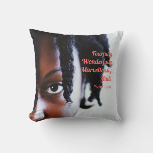 Ethnic Woman FEARFULLY MADE Christian Yellow Cushion