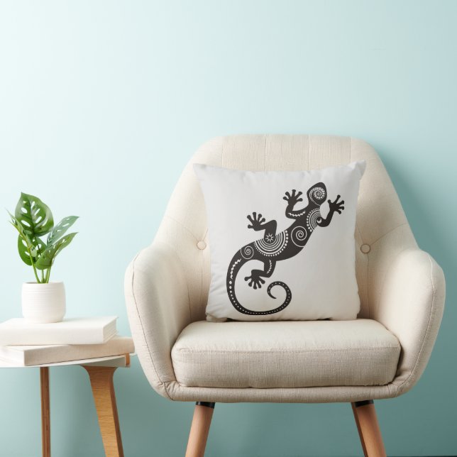 Ethno Gecko With Spirals And Dots 1 Cushion (Chair)
