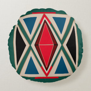 Ethno-Kissen mit geometrischem Muster Round Cushion