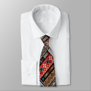 Ethno pattern patchwork quilt  tie