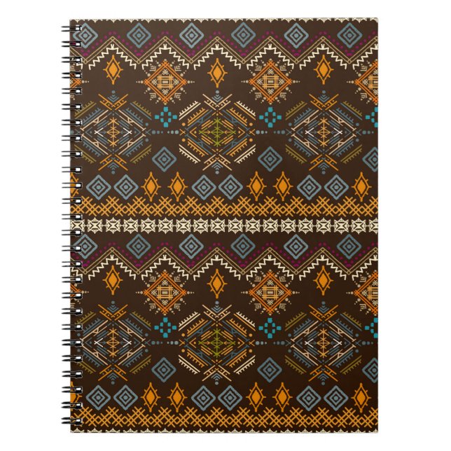 Ethno seamless pattern. Ethnic boho ornament. Trib Notebook (Front)