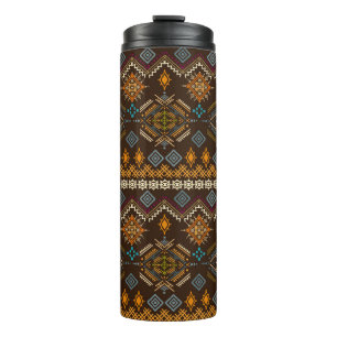 Ethno seamless pattern. Ethnic boho ornament. Trib Thermal Tumbler