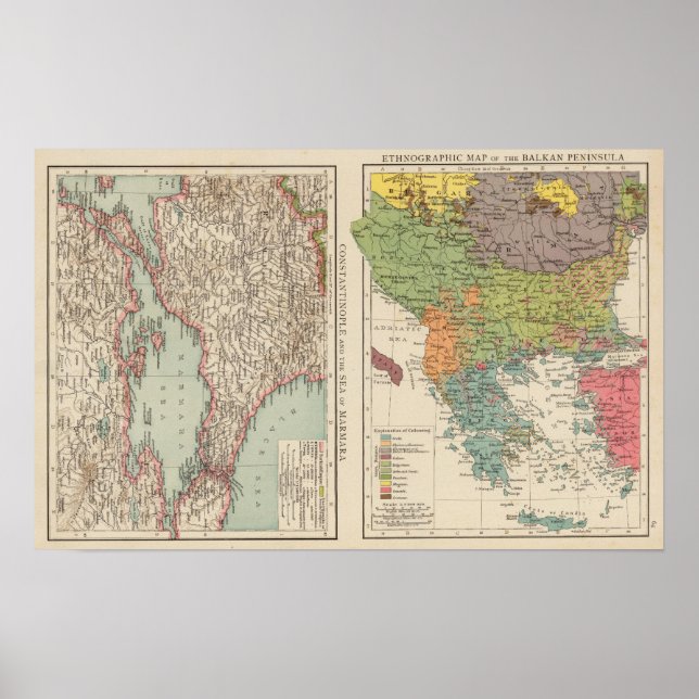 Ethnog Balkan Peninsula, Constantinople Poster (Front)