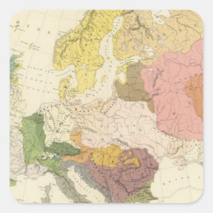 Ethnographic, Europe Square Sticker