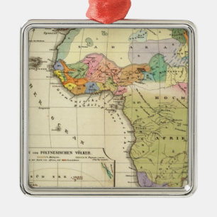 Ethnographic Map of Africa Metal Ornament