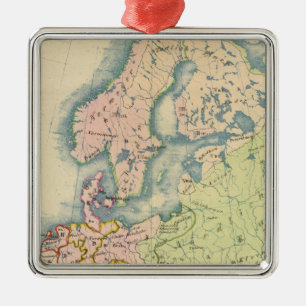 Ethnographic map of Europe Metal Ornament