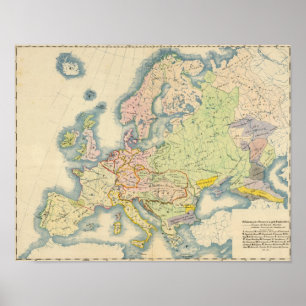 Ethnographic map of Europe Poster