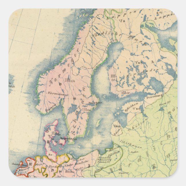 Ethnographic map of Europe Square Sticker (Front)