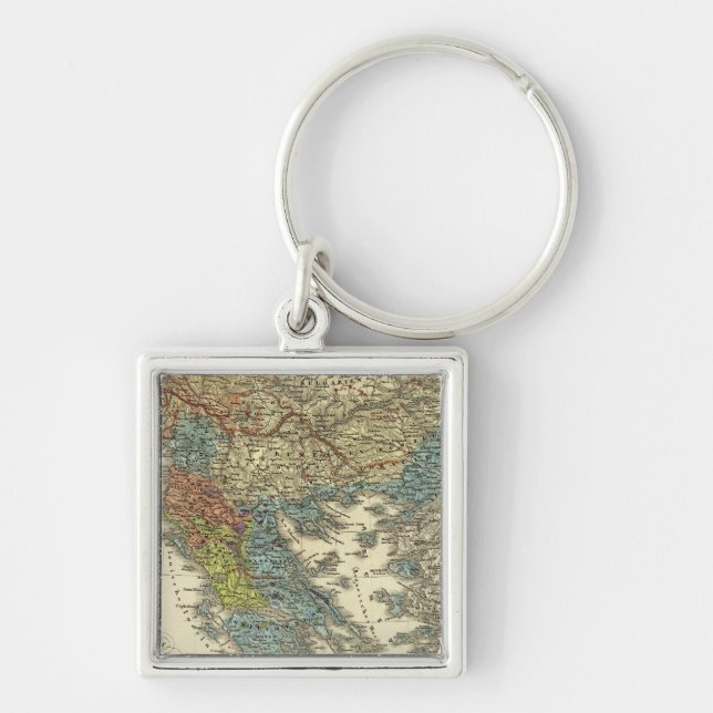 Ethnographic Map of Ottoman Empire Key Ring (Front)