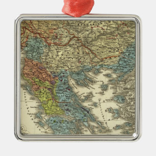 Ethnographic Map of Ottoman Empire Metal Ornament