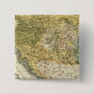Ethnography Map of Europe 15 Cm Square Badge