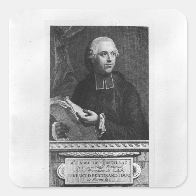 Etienne Bonnot de Condillac Square Sticker (Front)